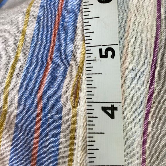 AG Adriano Goldschmied Shirt Womens S Linen Cotton Roll Tab Sleeve Coastal Beach - Picture 12 of 16